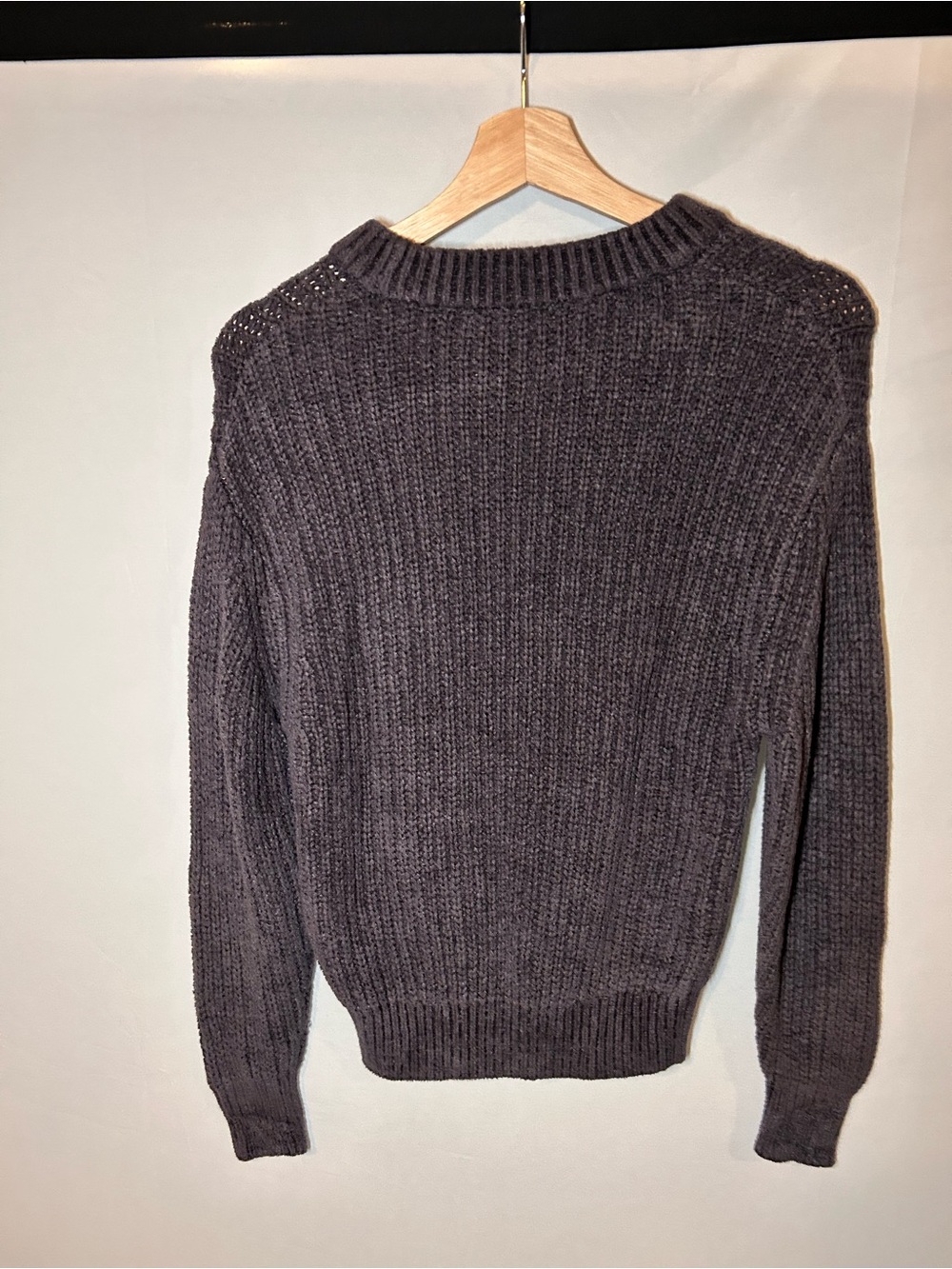 Aritzia Wilfred Free Dusty Mauve Chunky Chenille Crewneck Sweater - Size XS - Picture 4 of 5